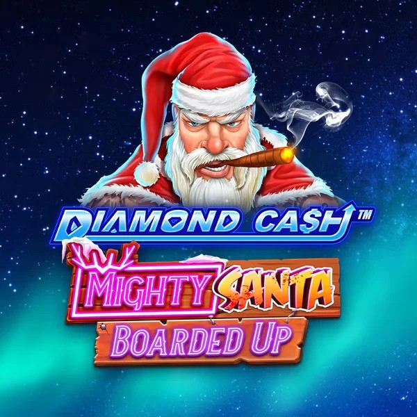 Diamond Cash Mighty Santa Boarded Up slot logo by Greentube at CrownPlay Casino