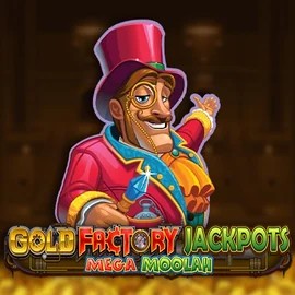 Gold Factory Jackpots Mega Moolah slot visual from Aurum Signature Studios available on crownplays.net