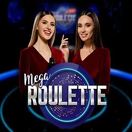 Mega Roulette online game logo by Pragmatic Play on crownplays.net