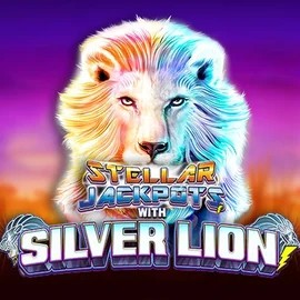 Stellar Jackpots with Silver Lion online game logo by Lightning Box Game on crownplays.net